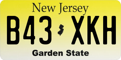 NJ license plate B43XKH