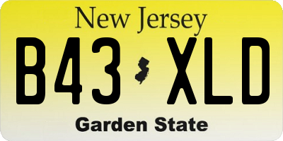 NJ license plate B43XLD