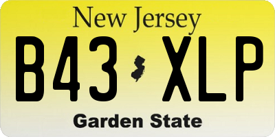 NJ license plate B43XLP