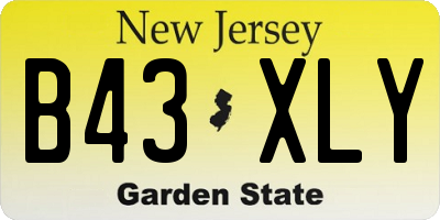 NJ license plate B43XLY