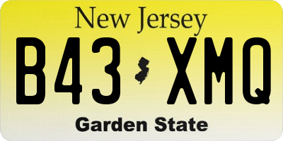 NJ license plate B43XMQ