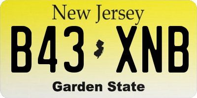 NJ license plate B43XNB