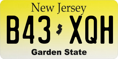 NJ license plate B43XQH