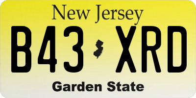 NJ license plate B43XRD