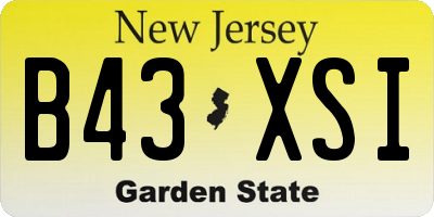 NJ license plate B43XSI