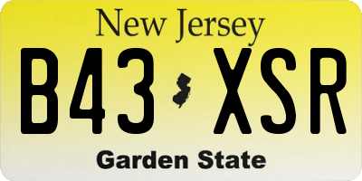 NJ license plate B43XSR
