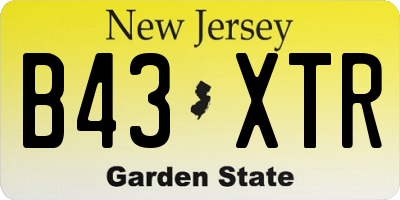 NJ license plate B43XTR