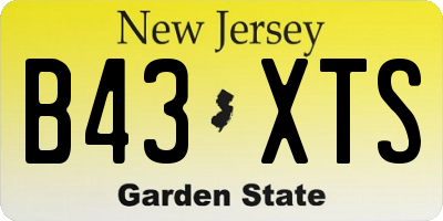 NJ license plate B43XTS