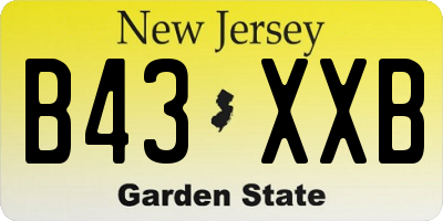 NJ license plate B43XXB