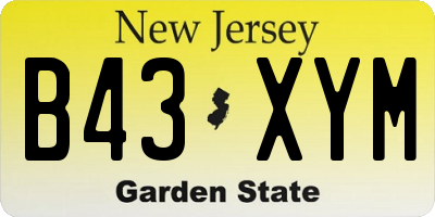 NJ license plate B43XYM