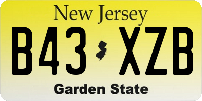 NJ license plate B43XZB