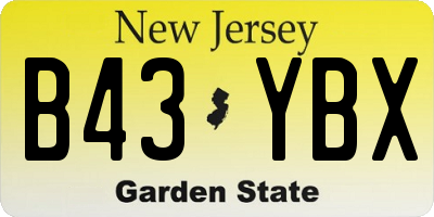NJ license plate B43YBX