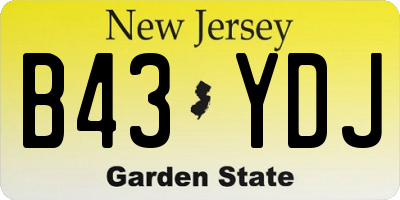 NJ license plate B43YDJ