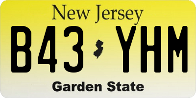 NJ license plate B43YHM
