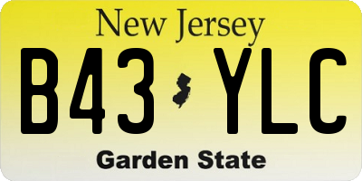 NJ license plate B43YLC