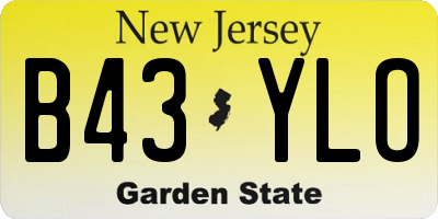 NJ license plate B43YLO
