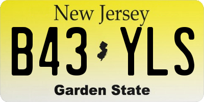 NJ license plate B43YLS