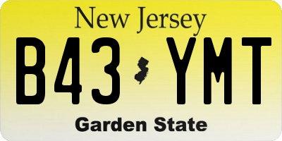 NJ license plate B43YMT