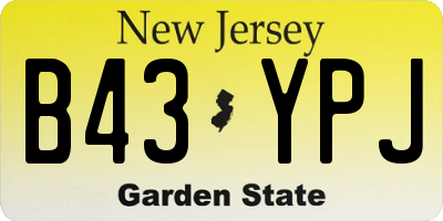 NJ license plate B43YPJ
