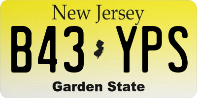NJ license plate B43YPS