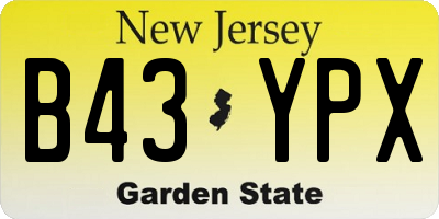 NJ license plate B43YPX