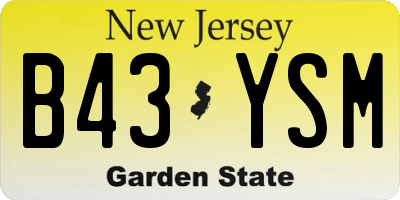 NJ license plate B43YSM