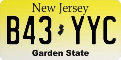 NJ license plate B43YYC