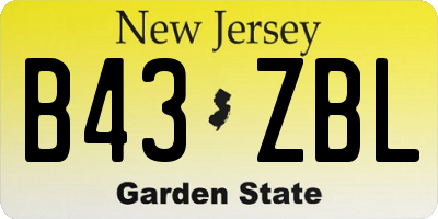 NJ license plate B43ZBL