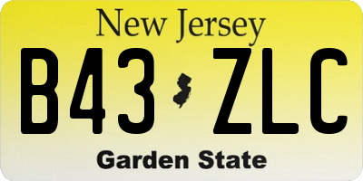 NJ license plate B43ZLC