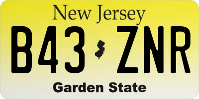 NJ license plate B43ZNR