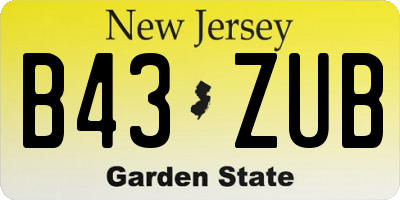 NJ license plate B43ZUB