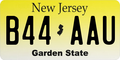 NJ license plate B44AAU
