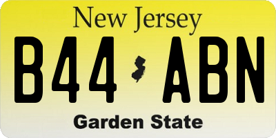 NJ license plate B44ABN
