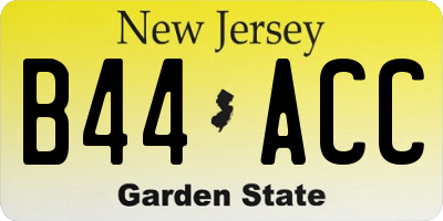 NJ license plate B44ACC
