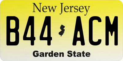 NJ license plate B44ACM