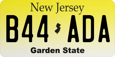 NJ license plate B44ADA