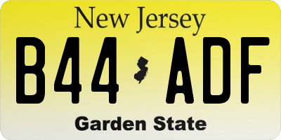 NJ license plate B44ADF