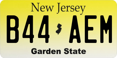 NJ license plate B44AEM