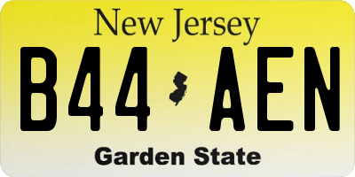 NJ license plate B44AEN