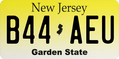 NJ license plate B44AEU