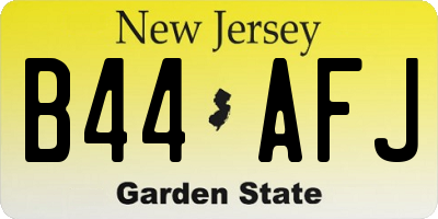 NJ license plate B44AFJ