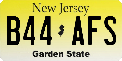 NJ license plate B44AFS