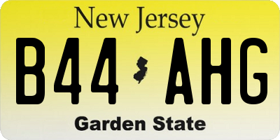 NJ license plate B44AHG