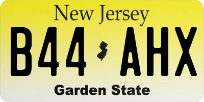NJ license plate B44AHX