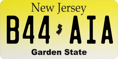 NJ license plate B44AIA