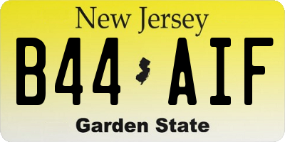 NJ license plate B44AIF