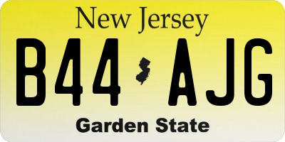 NJ license plate B44AJG