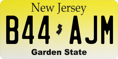 NJ license plate B44AJM