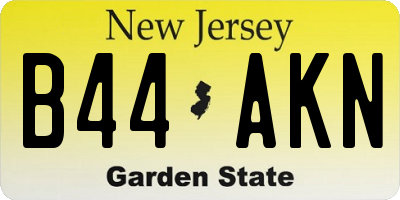 NJ license plate B44AKN