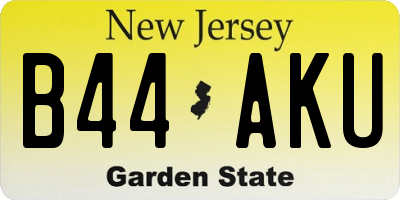 NJ license plate B44AKU